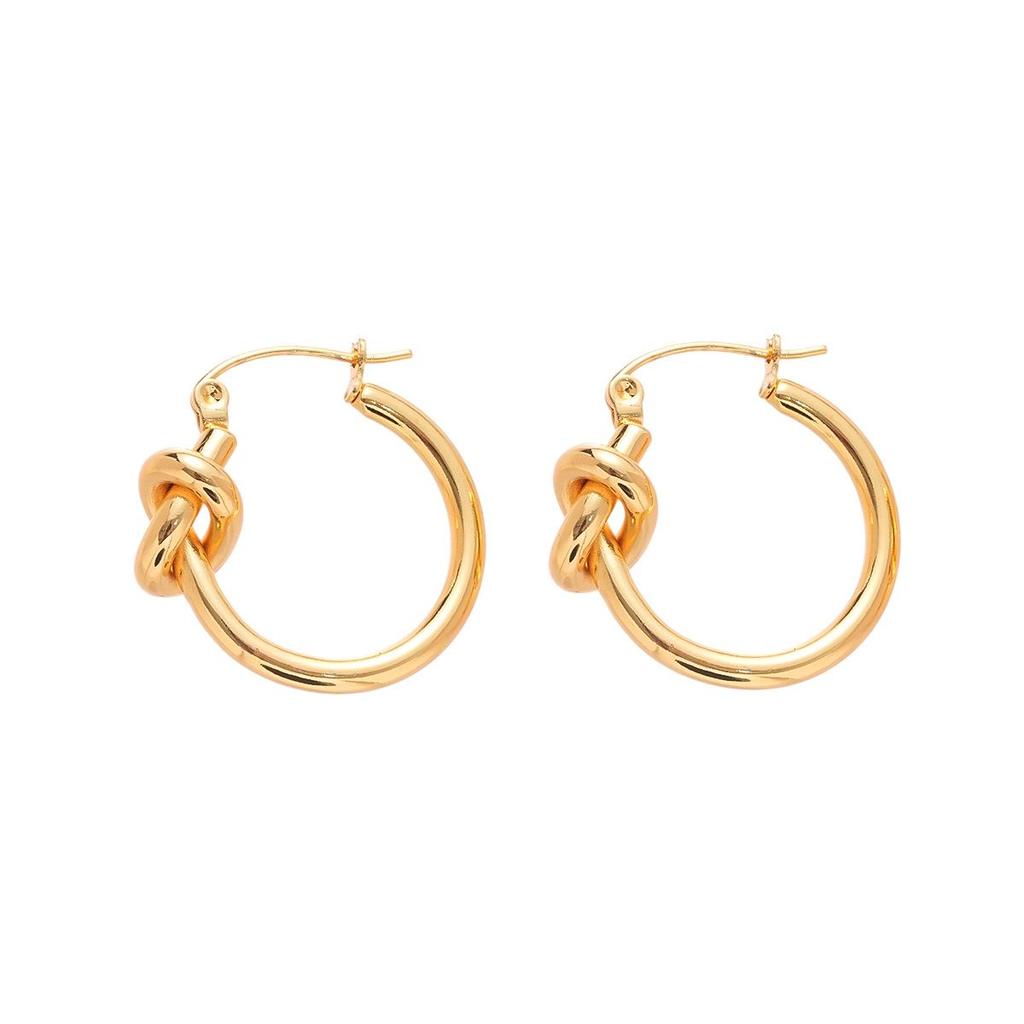 Stainless Steel Knotted Round Ear Cuffs: Elegant and Versatile High-End Jewelry