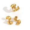 New Stainless Steel Golden Spiral Ring Earring Combination Geometric Trend Party Jewelry Simple Desig Jewelry Gift