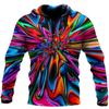 Abbigliamento con Fantasia Psichedelica Colorata Felpa con Cappuccio da Uomo Felpa con Cappuccio Stampata Grafica 3D Streetwear Moda Primavera Autunno Felpe con Cappuccio
