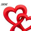 Wedding Room Ornament Intertwined Hearts Figurine, 3D Printed Love Statue, Table Living Display Decor Centerpiece Sculpture for Romantic Gift
