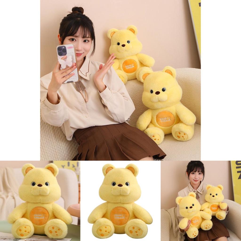 Cute Cheese Bear Plush Toy Stuffed Animal Teddy Bear Doll For Kids Adorable Gift For Girls