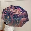 1pc Jellyfish Fantasy Ocean Scene Umbrella with Plastic Handle,Suitable for All Seasons Home Travel Outdoor UmbrellaDD551
