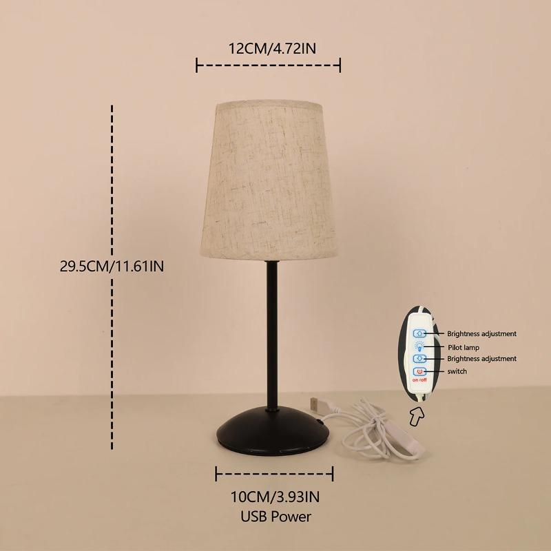 Modern Minimalist Aesthetic Fabric Table Lamp Single Color Warm Light LED Home Decoration Lighting for Bedroom Living Room