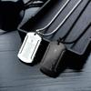 AIKS Cross Silver Stainless Engraved with Pendant Rectangular Protection from Antique Style Men's Necklace, Steel, Sutra, Plate, Necklace, Amulet,