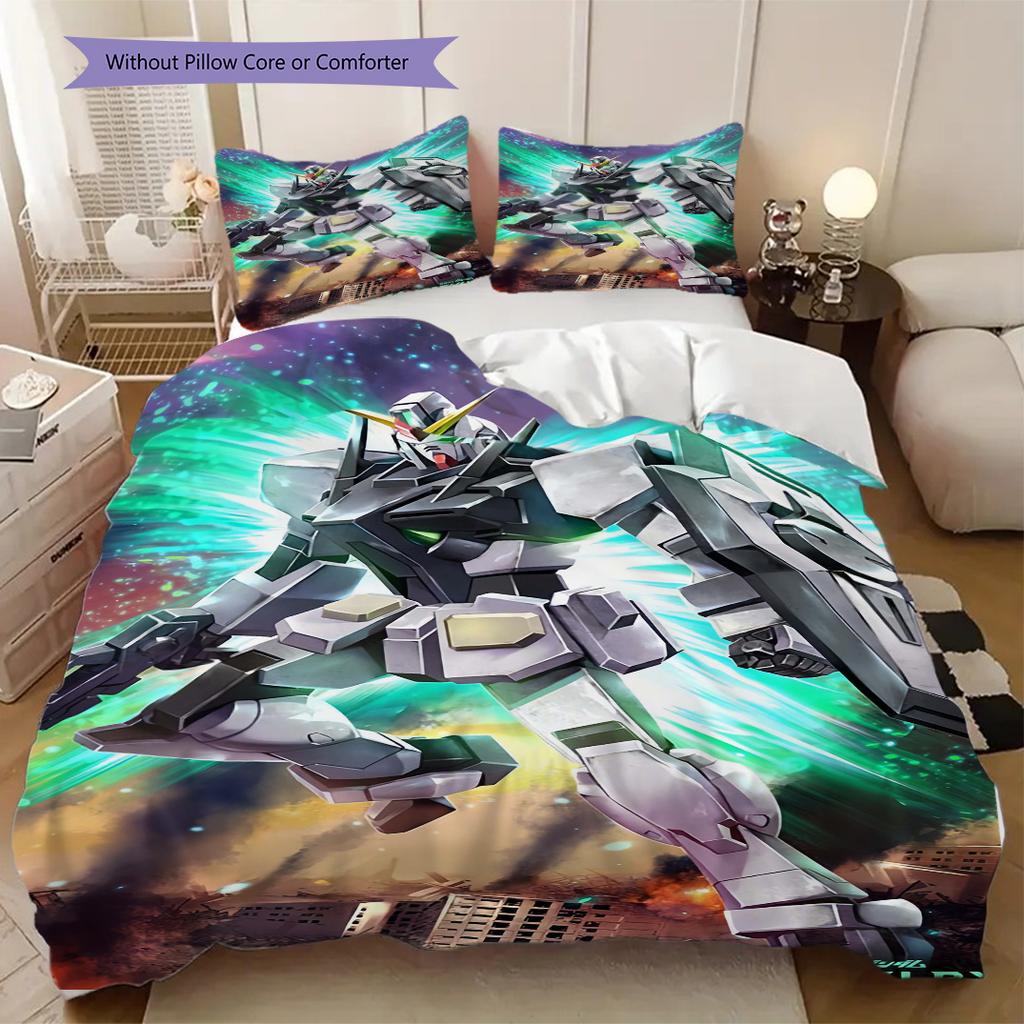 Gundam Robot Print Soft Comfortable Duvet Cover, Children's Bedding Set Gift, Extra Large Size, Various Sizes Available LXR105