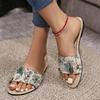 Fashion 2024 Hot Sale Women Shoes Open Toe Women's Slippers Summer Printing Mixed Colors Outdoor Casual Beach Flat Comfortable Slippers