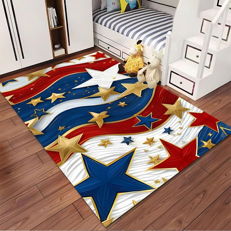 Patriotic Stars and Stripes Carpet Suitable As a Non-slip Mat for the Living Room or Bedroom Sofa