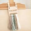 Wood Door Sign With Cotton Tassels Fringed Occupancy Indicator Sign For Home Office Conference Room Bathroom Restroom