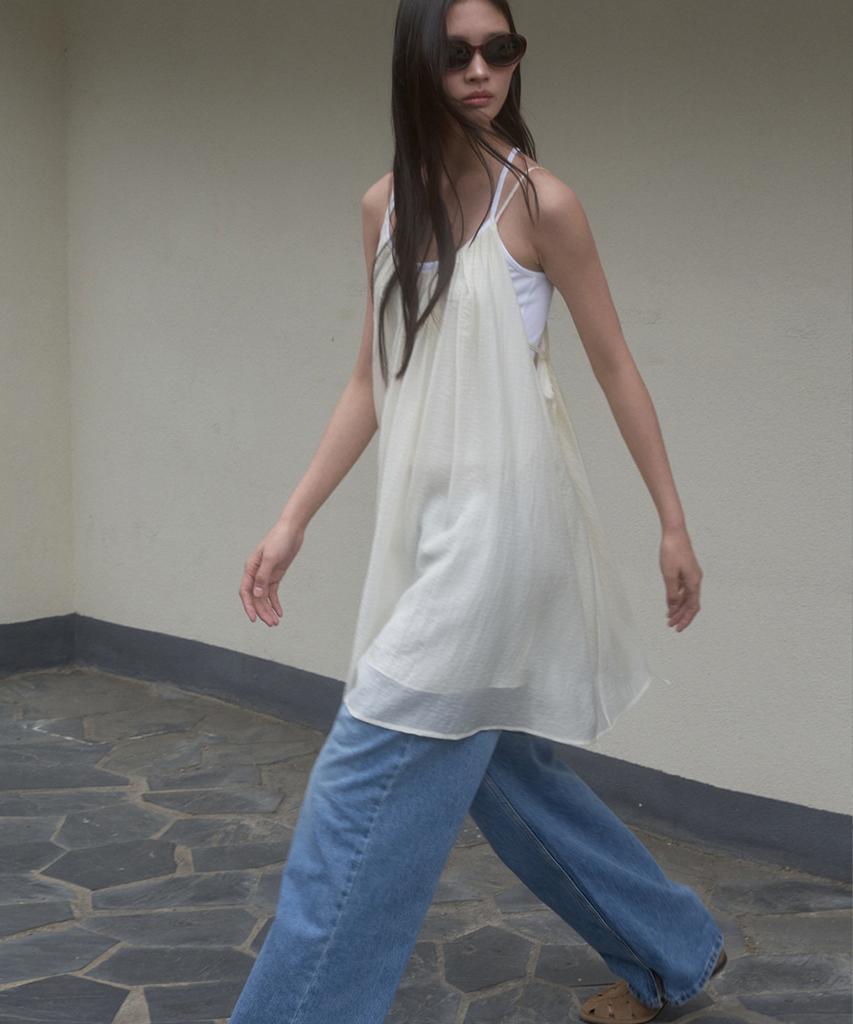 Sigreat Sheer Bustier Dress_Ivory