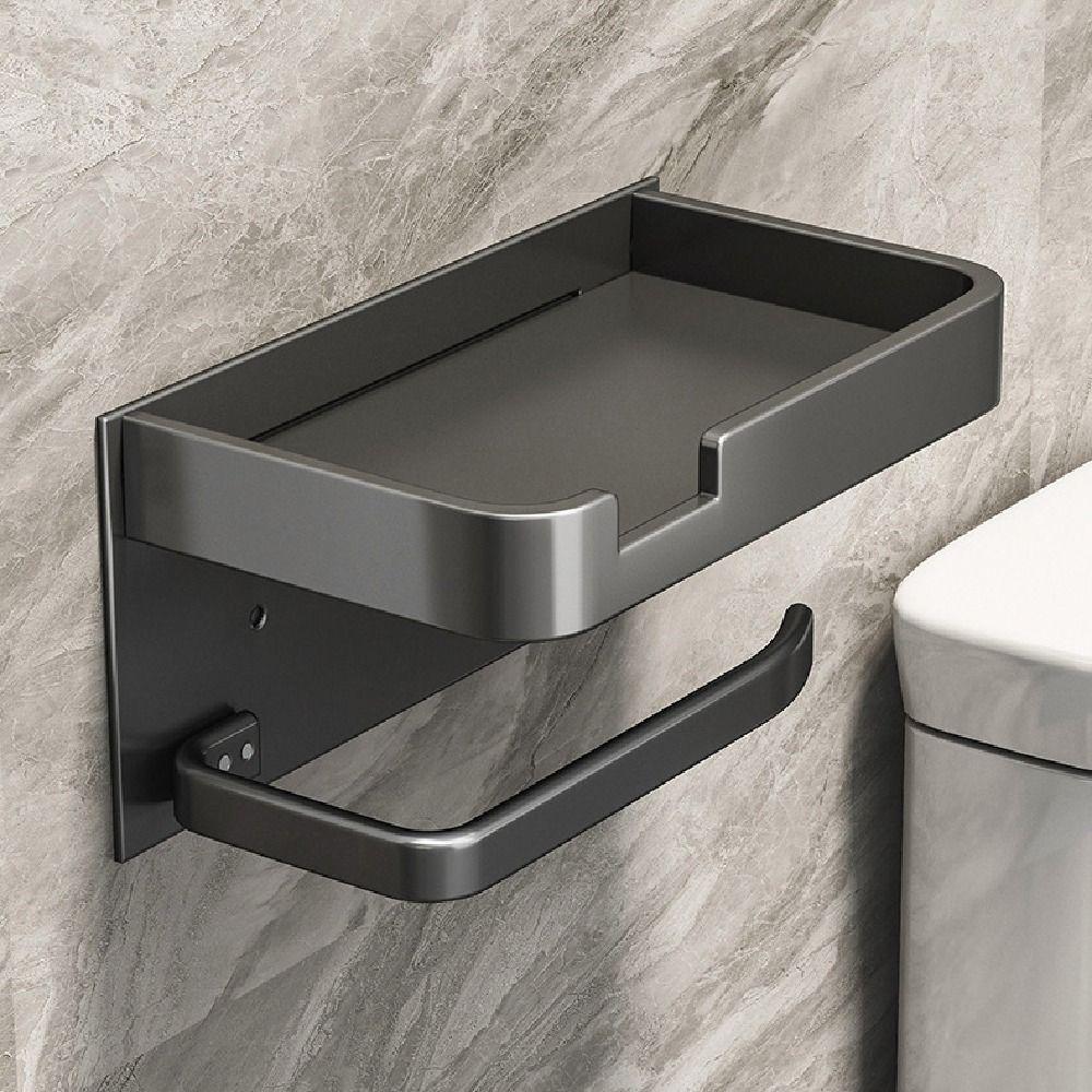 Wall-Mounted Roll Paper Storage Rack Aluminum Toilet Paper Container Paper Towel Holder  Restaurant