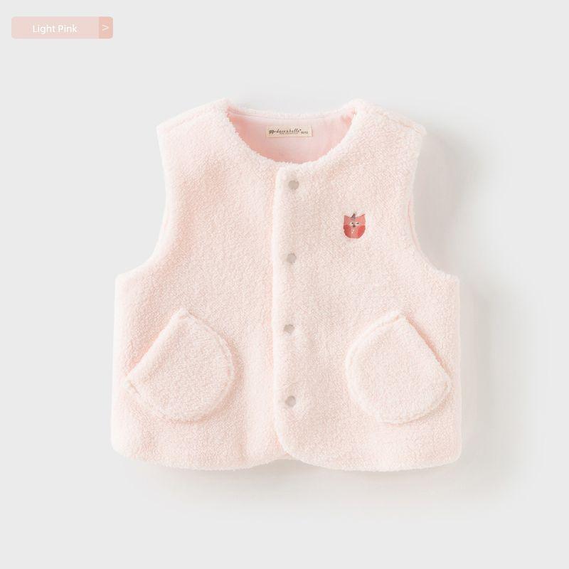 David Bella Kidsren s Vest 2026 Winter New Style Boys  Stylish Baby Vest Cardigan Girls  Plush Vest Light Pink [Ready in Stock] 140