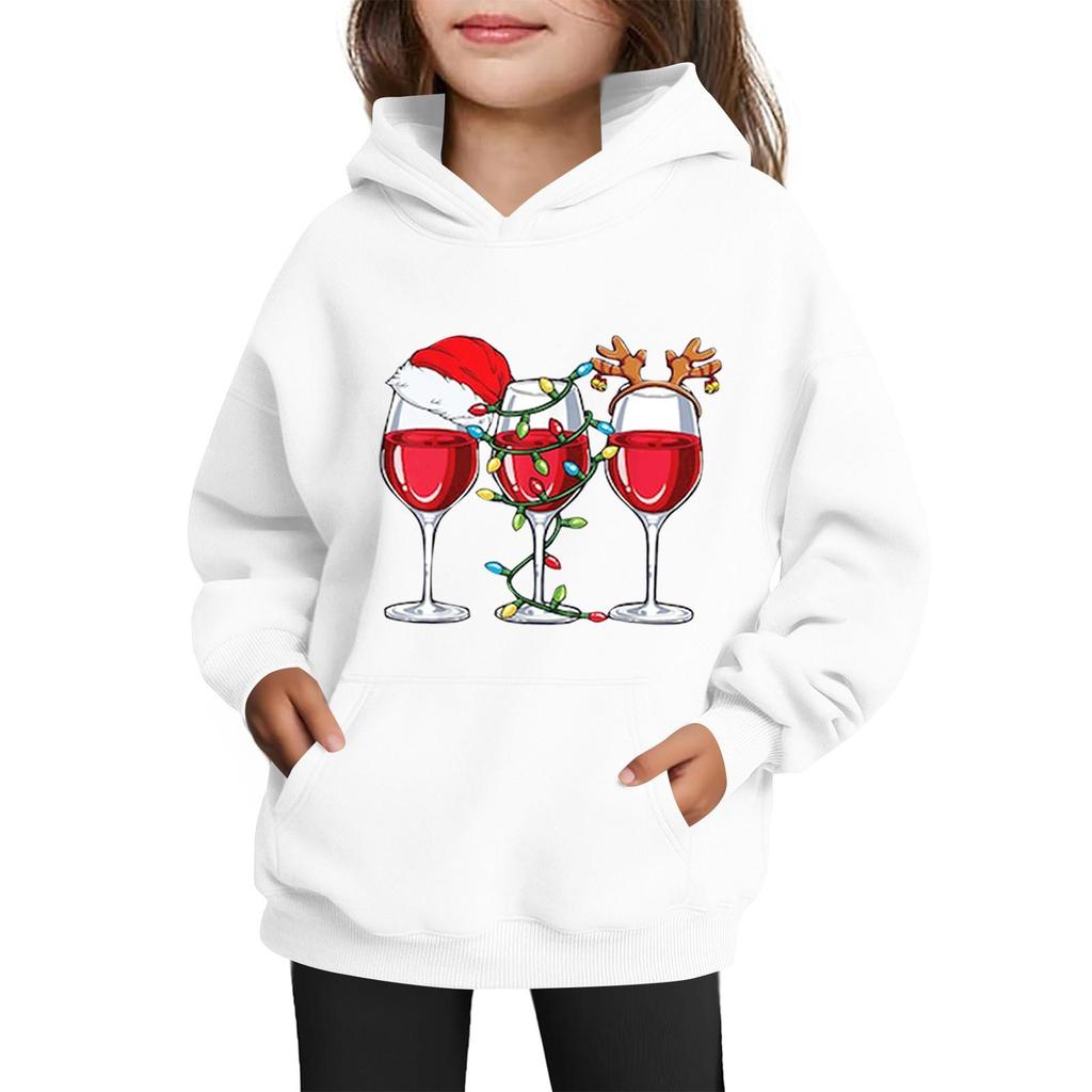 Sweatshirts For Teen Girls Hoodies Long Sleeve Drawstring Pullover Cute Printed Oversized Hoodie Christmas