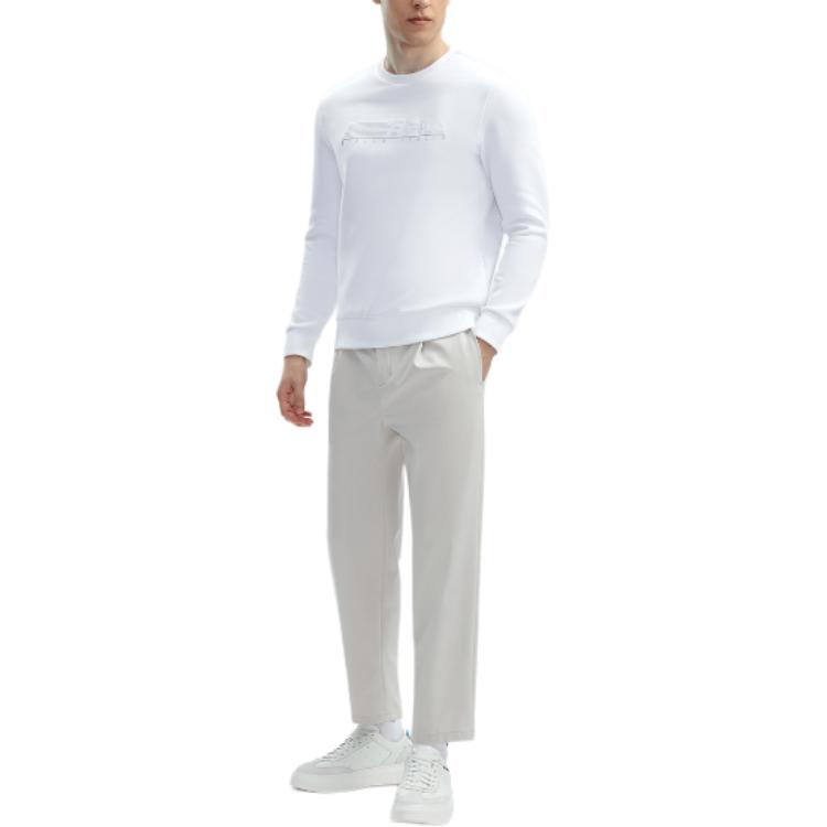 Fila Letter Print Casual Pullover Knit Sweatshirt Men Sweatshirt White F11M412207F-WT