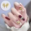 10 Pcs Bow Nail Charms Alloy Pearls Bowknot Decoration For Manicure Diy Accessories Parts Ribbon Gold Silver Nail Parts Jewel