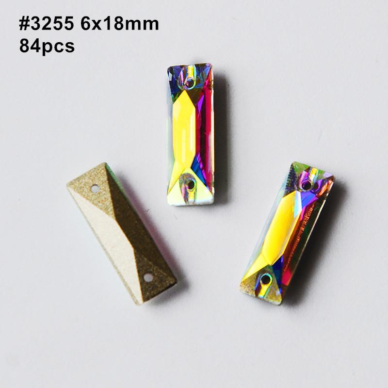Yanruo AB Color Sew on Glass Crystal Sewing  Rhinestone Crystal Flat Back Rhinestone for Dresses