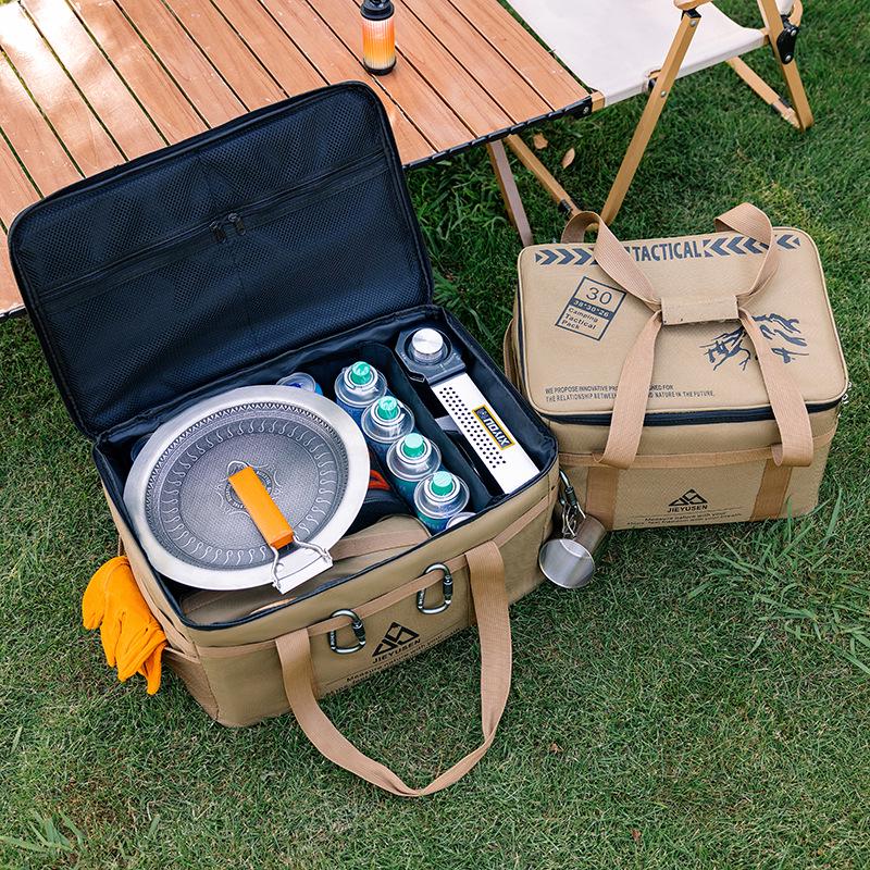 Compact Camping Gear Storage Bag: Portable Anti-collision Box for Cookware, Tableware, Tools, and Gas Canister