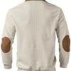 European Style Mens Knitwear Long Sleeve Patchwork Pullover Sweater Lapel Collar Casual Zipper Knitted Sweaters