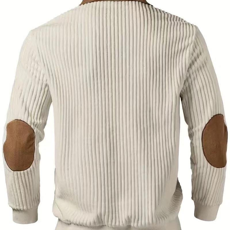 European Style Mens Knitwear Long Sleeve Patchwork Pullover Sweater Lapel Collar Casual Zipper Knitted Sweaters