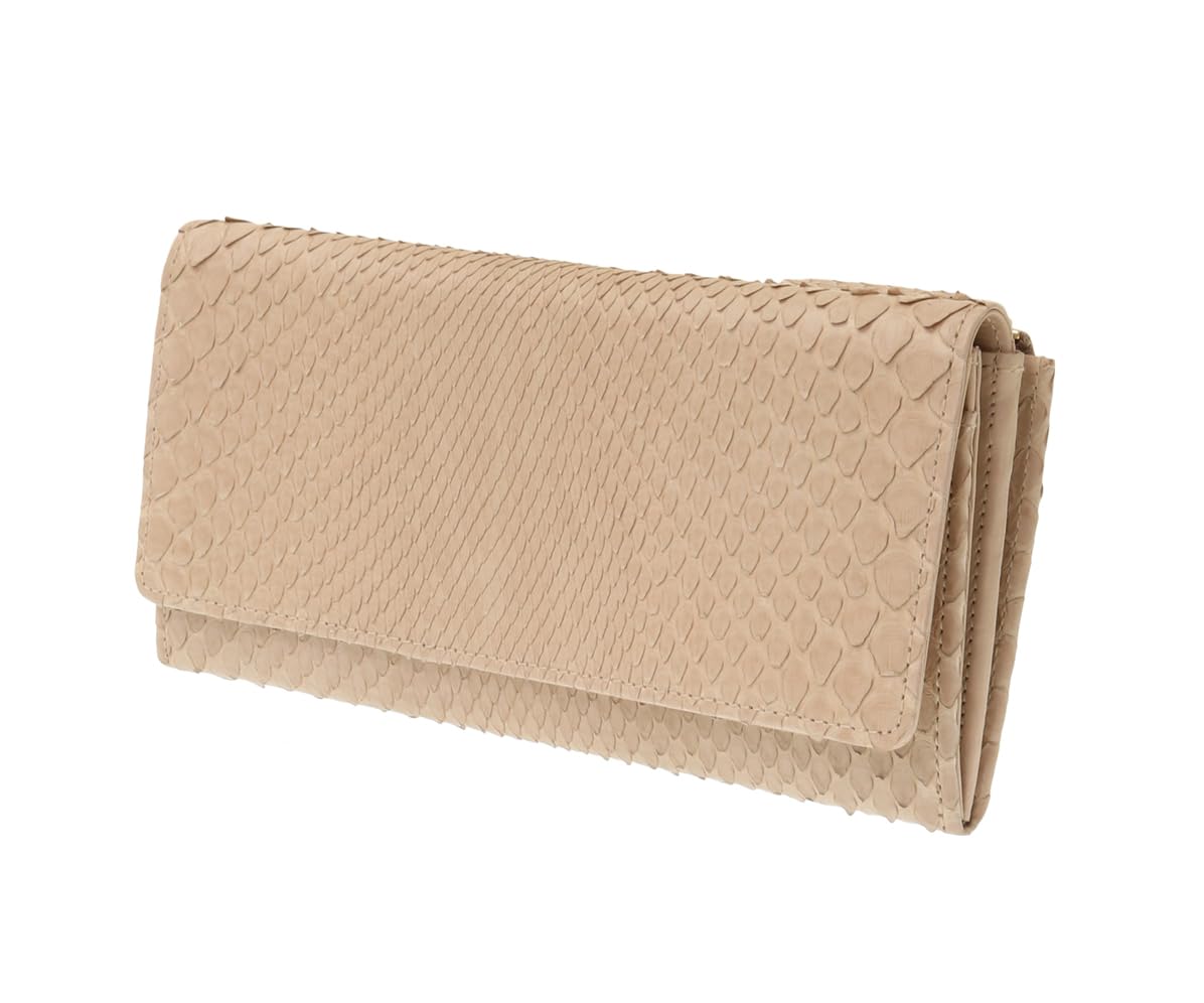 

Billfold Gray Python Sand Beige [Genten]