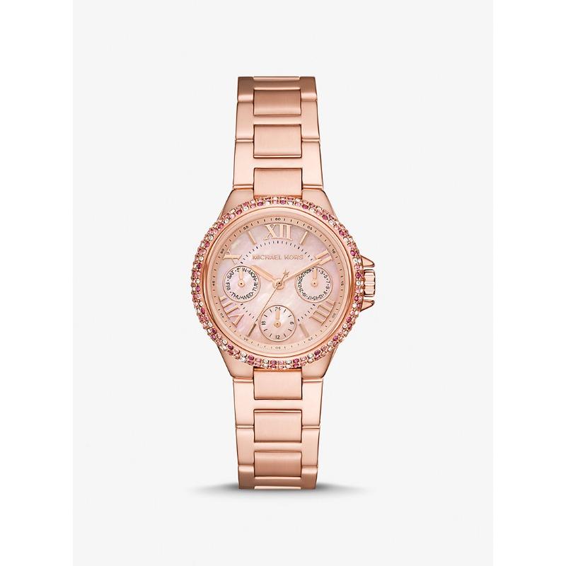 

Женские часы Michael Kors Mini Camille с паве, покрытие из розового золота, MK7273 розового золота