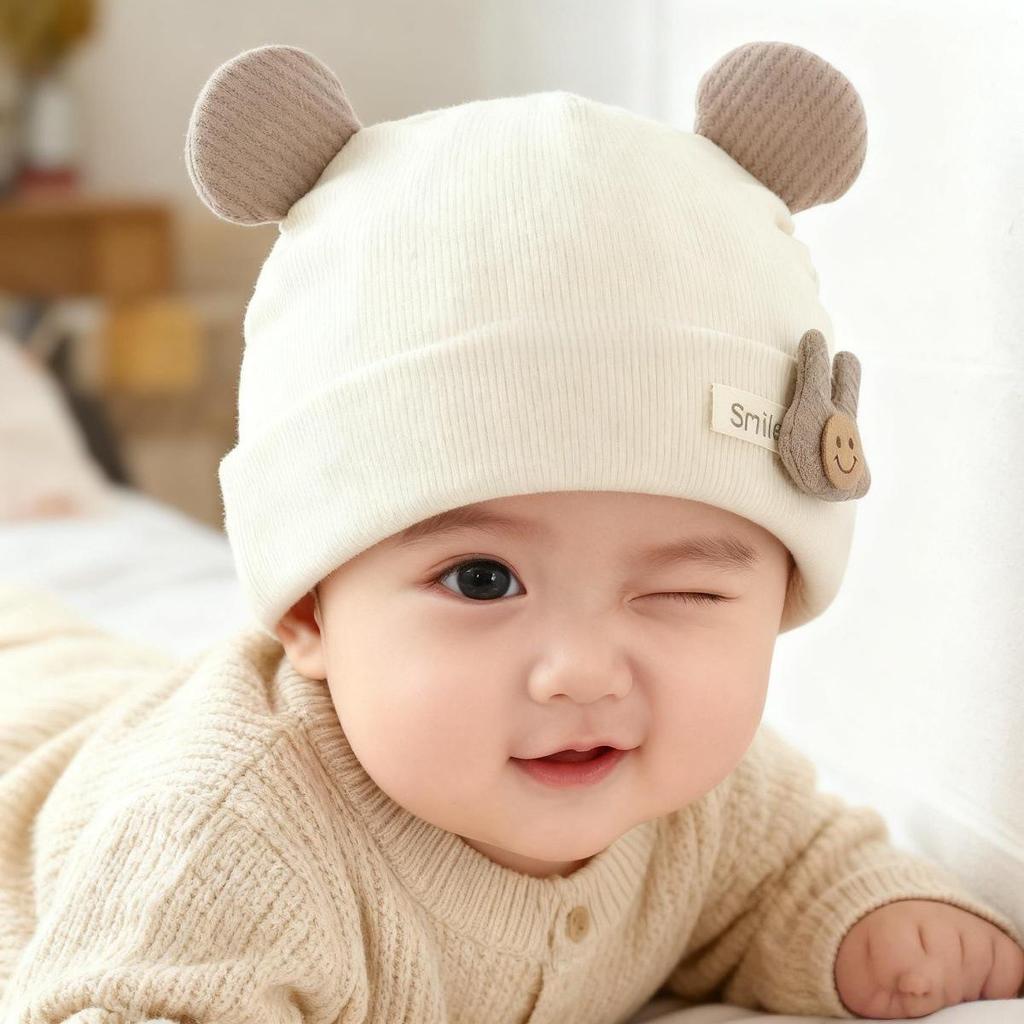 2025 Neuer Stil Niedliche Baby-Mütze für Jungen & Mädchen - Frühling, Herbst, Winter Fontanellen-Schutzmütze