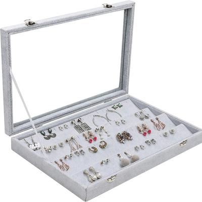 Jewellery Storage Organiser Tray 40 Slot Earring Holder Display Case/Box