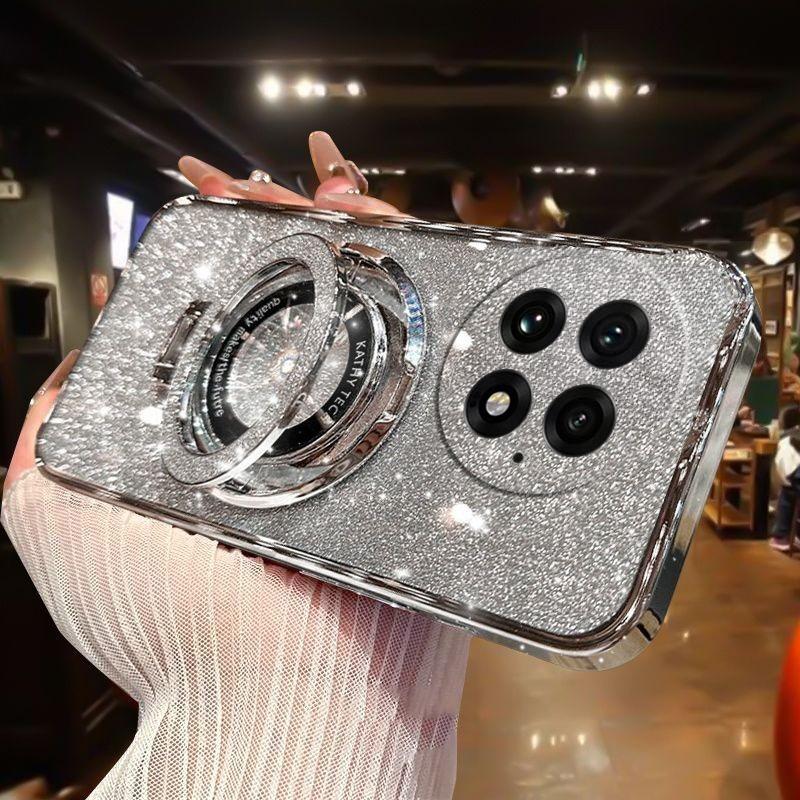 

Розкішне покриття для Oneplus 13R 5G ACE 5 Pro 13 R Магнітний тримач Блискучий чохол для Oneplus ACE 5 Pro 13R 5G 5 ACE Силіконова накладка Oneplus 13 срібний