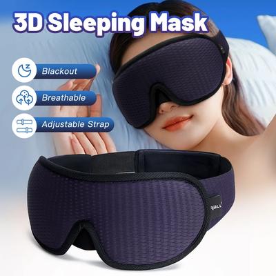 3D Sleeping Eye Mask Block Out Light Breathable Protective Blackout Eyepatch Adjustable Strap Night Sleep Face Masks