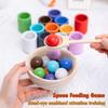 Baby Montessori Wooden Toy Rainbow Ball And Cups Color Sorting Games Fine Motor Early Education Learning Toys Gifts For Children