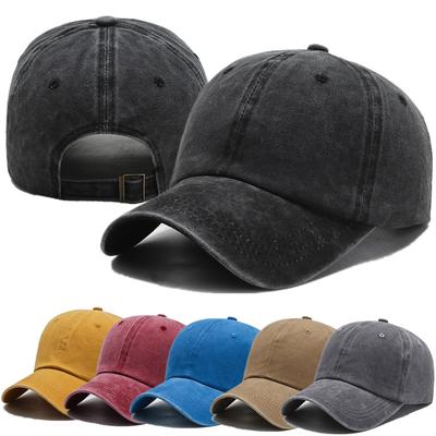 Neue Unisex-Kappe, verstellbar, gewaschene Baumwolle, einfarbig, einfarbig, Baseballkappe, Streetwear, Freizeithut, Kappe