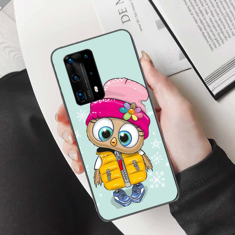 New Cute Owl Hearts Lover Christmas Phone Case For Huawei Mate 40 30 20 Pro 10 Pro Huawei P50 P40 P30 Lite P20 P10 Lite Cover