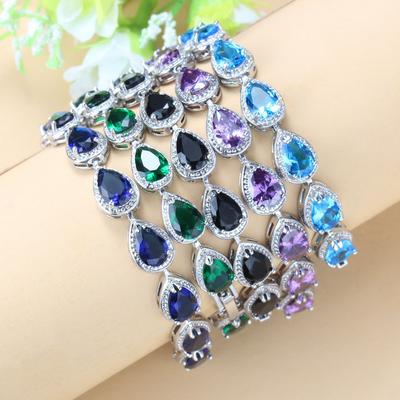 10-Color Health Fashion Jewelry  Cubic Zirconia   Green Female Bracelet Bangle For Women Trendy Accessories