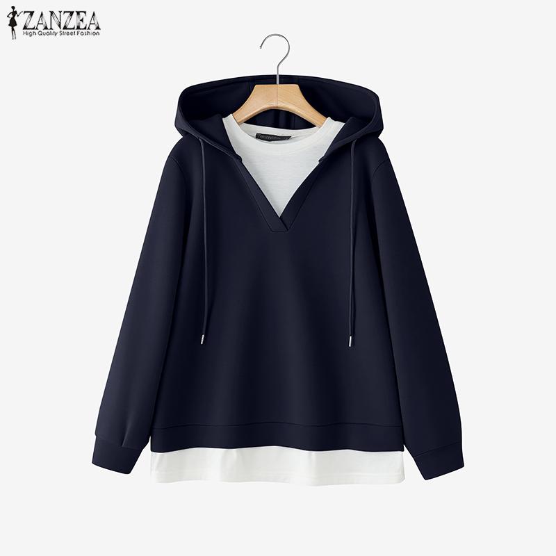 ZANZEA Women Casual Hoodies Long Sleeve Autumn Pullover Sweatshirt