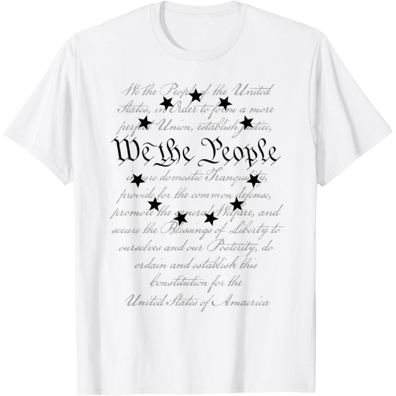 WE THE PEOPLE Preamble US Constitution 4th Of July White Women Kids Men T-Shirt S белый