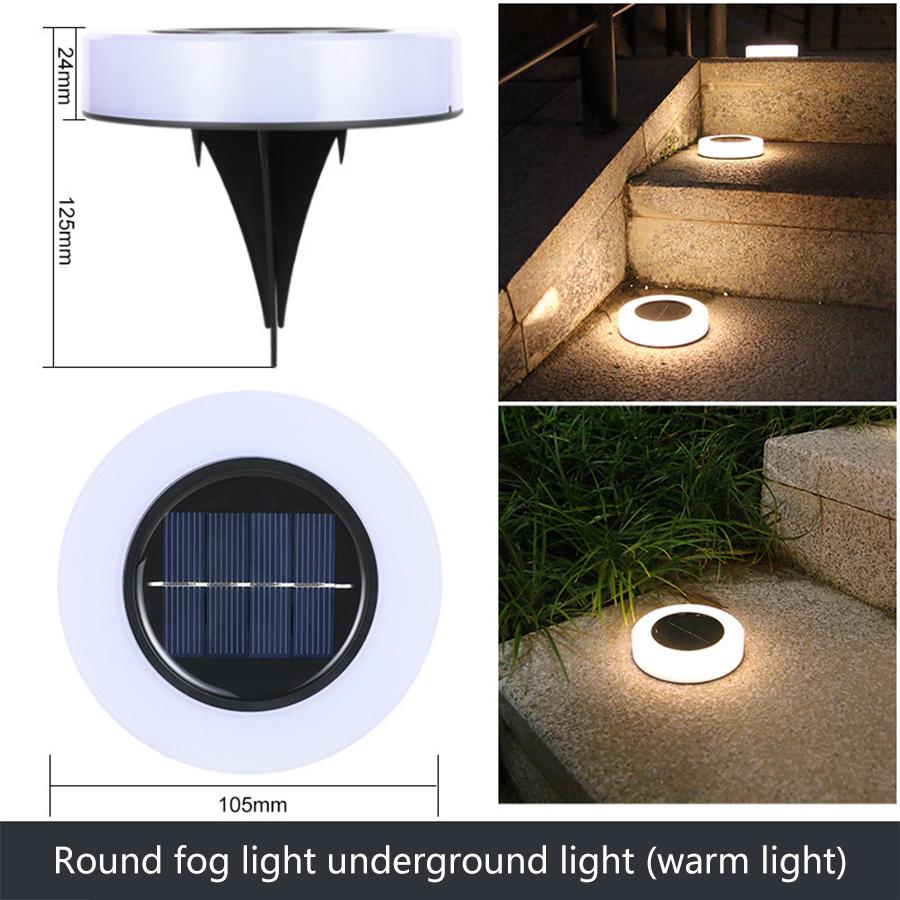 4PCS Solar Fog Geographic Lights Outdoor Lawn Lights Waterproof Lawn Lights Landscape Decorative Garden Stairs Lights