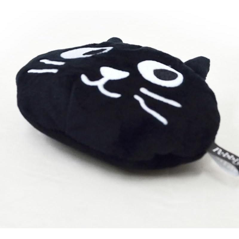 Pass Case, Plush Toy, Keychain with Reel, Fluffy Me Plush Pass Case, Storage Function, Chuck, IC Card Case, Card Case, Cat, Black Cat, Lightweight,