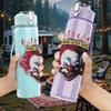 1PC Horror Clown Retro Skull Graphic Print 750ml Portable Sports Water Bottle Leakproof Gym Outdoor Travel Drink Cup