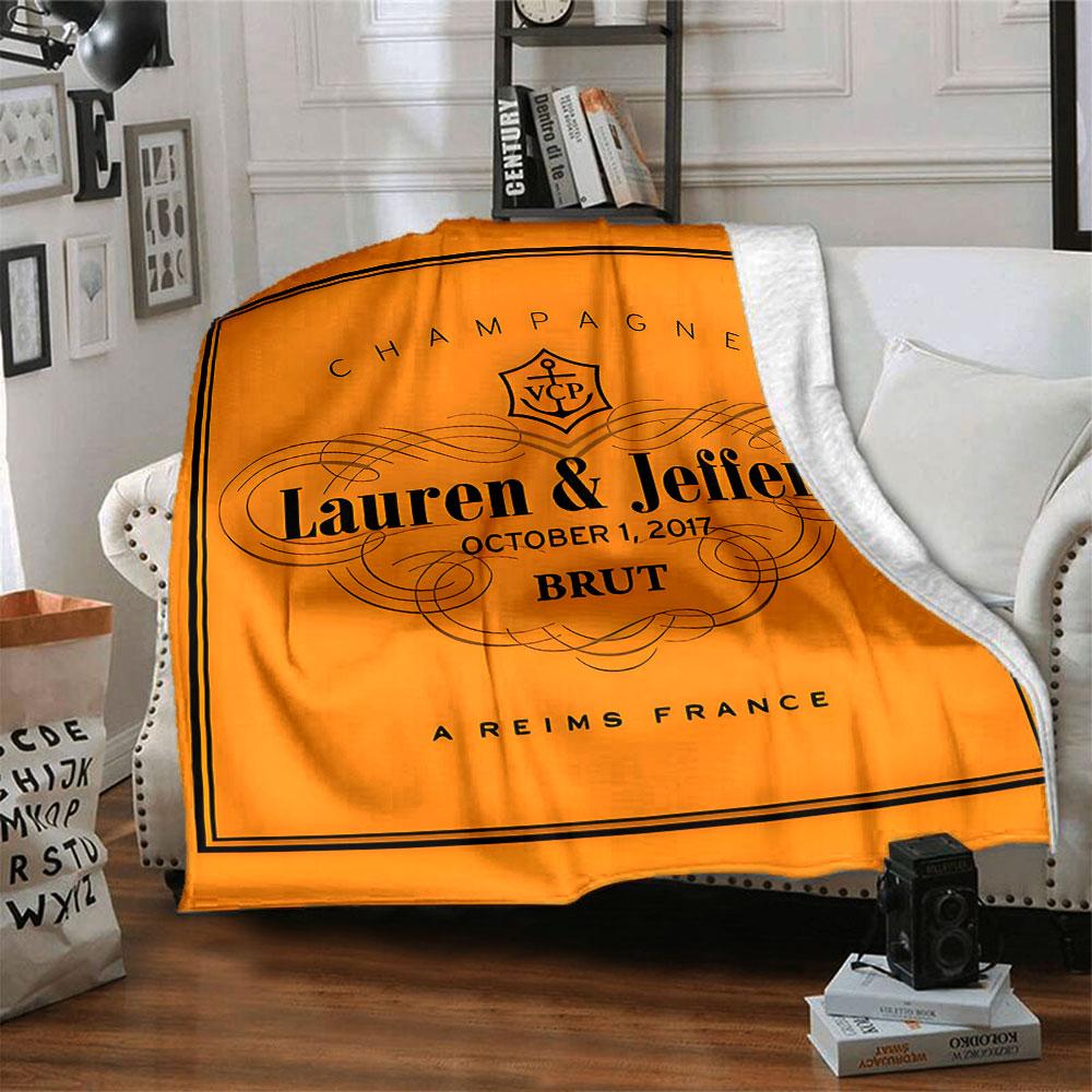 Veuve Clicquot Themed Blanket, Warm Coziness Couch Sofa Bed Blanket Home Decor