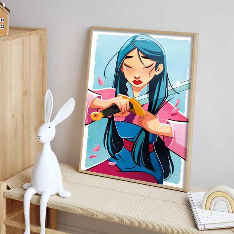 Disney Diamond Painting, Mulan Cuts Her Hair To Join The Army Mosaic Art DIY Cross Stitch Embroidery Set Full Diamond Home Decor Gift