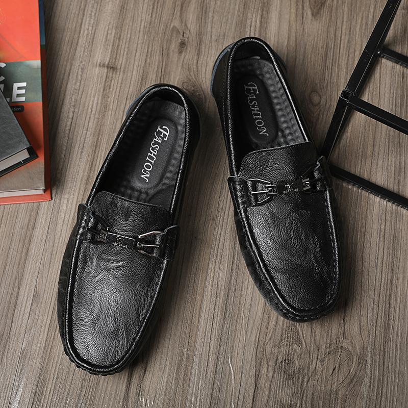 Genuine Leather Men Casual Shoes Soft-Soled Mens Loafers Ultra-light Moccasins Breathable Slip on Flats Comfy Man Driving Shoes