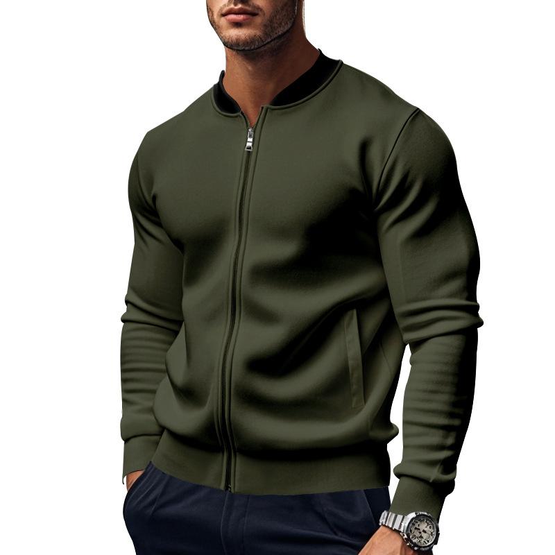 Autumn New Versatile Stand-collar Jacket Men's Twill Zipper Long-sleeved Baseball Jacket