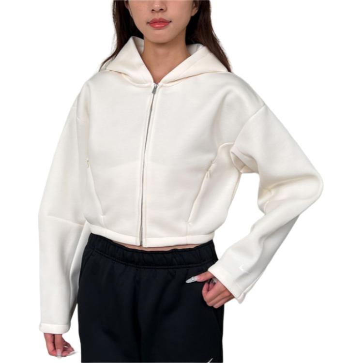 (WMNS) Nike Oversized Full-Zip Jacket Pale Ivory Sail Women s HV2077-110 L