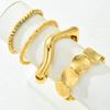 4 Pcs/Set Punk Irregular Bangles for Women Delicate Gold Color Metal Geometry Cuff Bracelets Fashion Hip Hop Party Jewelry Gifts