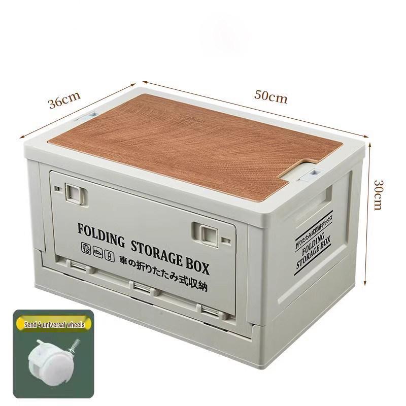 Black Outdoor Camping & Storage Folding Box - Industrial Style for Car Trunk