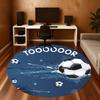1pc Goal Scorer Round Chair Mat Area Rug - Non-Slip, Floor Mat for Office, Bedroom, and Indoor Decor C1118070