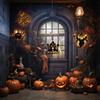 Halloween Luminous Decoration Halloween Pumpkin Party Props Halloween Party Pendant Hanging Spider Web Wizard Castle Black Cat