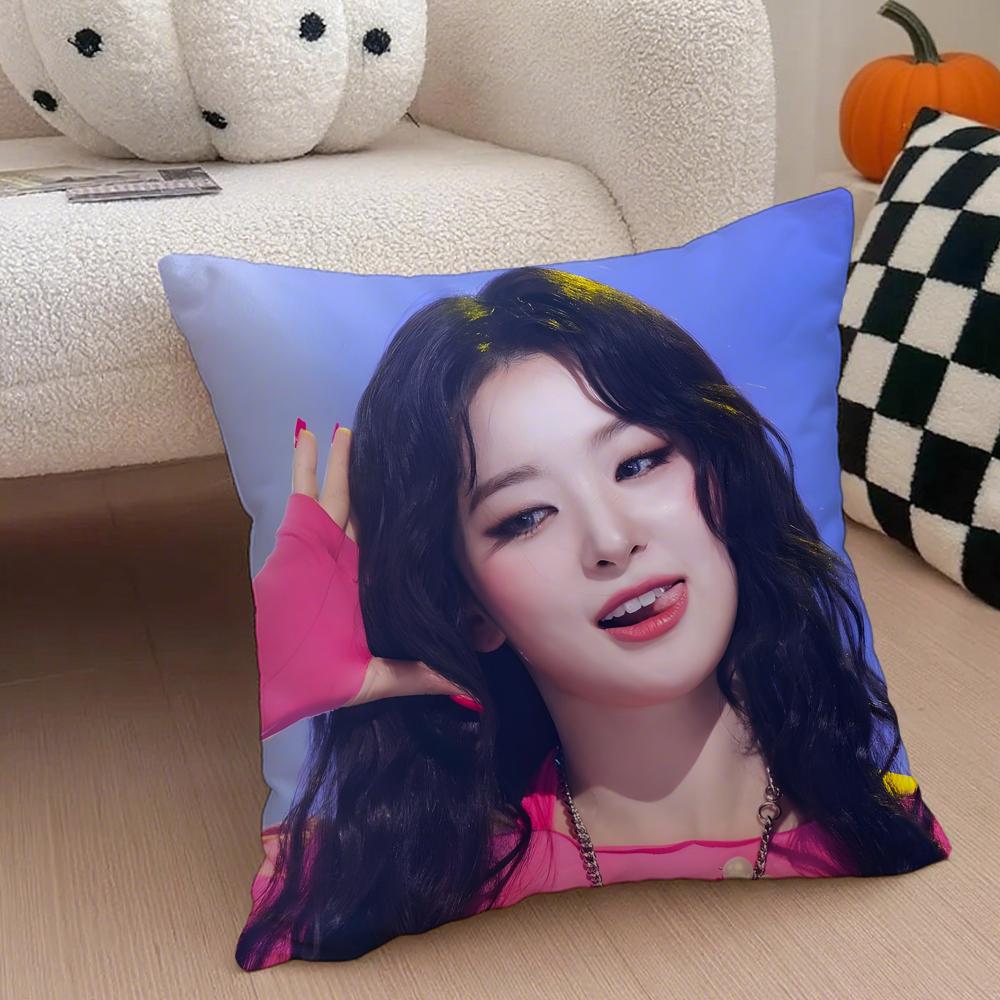 singer charismatic SSeulgi KKang Seulgi Cushion Cover Throw Pillow Cover Hidden Button Durable Polyester Chair Cushion