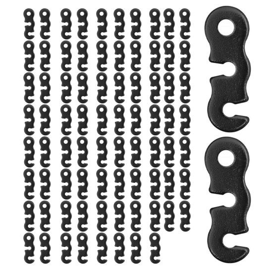 20/48/80/100Pcs Aluminum Alloy Guyline Cord Adjuster Tent Tensioner Heavy Duty Outdoor Camping Hiking Backpacking Tent Wind Rope Buckle