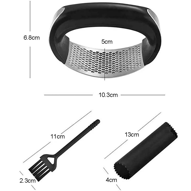 Stainless Steel Garlic Press Crusher Manual Garlic Mincer Chopping Garlic Ginger Fruit Vegetable Tool Kitchen Accessories Gadget