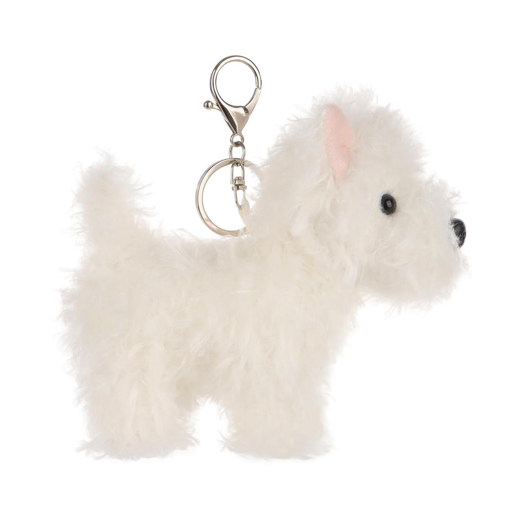 West Highland Cute Soft Animal Keychain Plush Suitable for Men and 13cm [Apricot Lamb] Toy, Women, Backpack, Wallet,